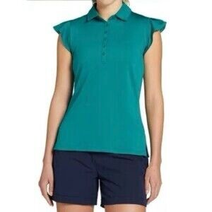 Walter Hagen Teal Cap Sleeve Polo Blouse